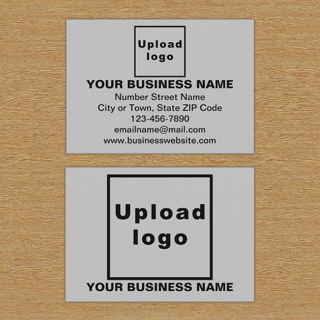 Business Brand on Grey Rectangle Enclosure Card (Front and back sides of gray enclosure card with your business brand.)