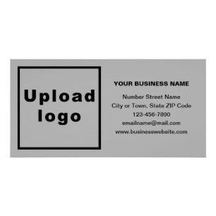 Business Brand on Grey Rectangle Glossy Poster