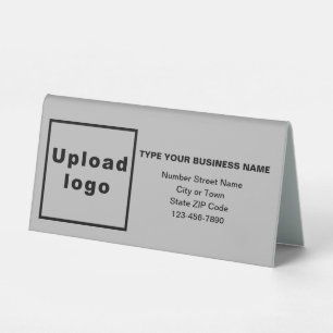 Business Brand on Grey Small Table Sign