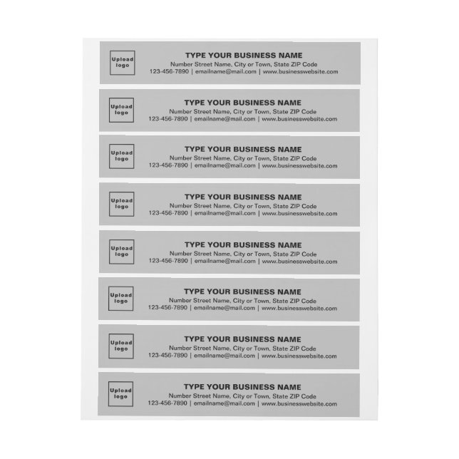 Business Brand on Grey Wrap Around Address Label (Sheet)