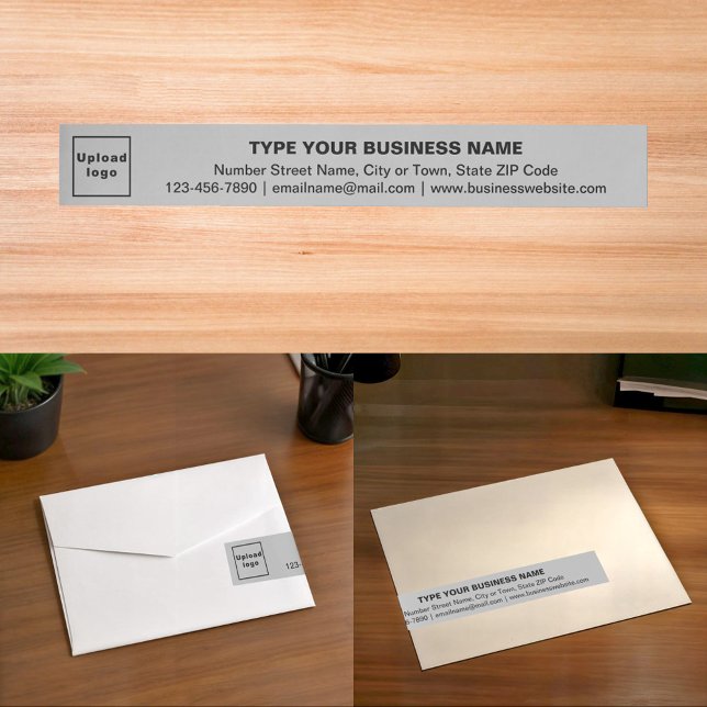 Business Brand on Grey Wrap Around Address Label (Gray wrap around address label with your business brand)
