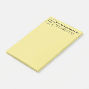 Business Brand on Heading of Yellow Long Post-it Notes