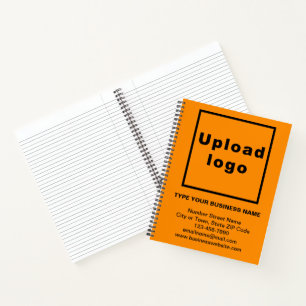 Business Brand on Large Orange Colour Spiral Notebook