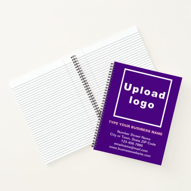 Business Brand on Large Purple Spiral Notebook (Inside)
