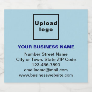 Business Brand on Light Blue Beer Bottle Label