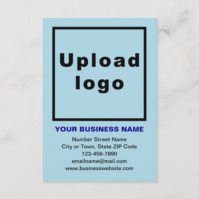 Business Brand on Light Blue Flat Card (Front)