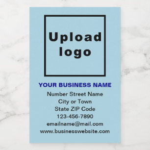 Business Brand on Light Blue Portrait Format Food Label