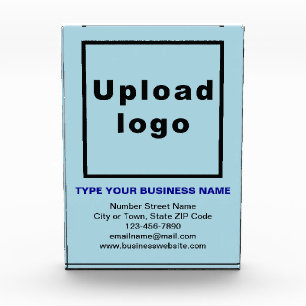 Business Brand on Light Blue Portrait Rectangle Photo Block
