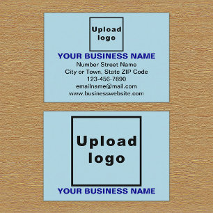 Business Brand on Light Blue Rectangle Enclosure Card
