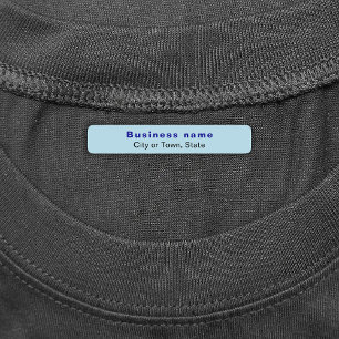 Business Brand on Light Blue Rectangle Iron On
