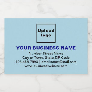 Business Brand on Light Blue Small Size Liquor Bottle Label