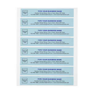 Business Brand on Light Blue Wraparound Address Label