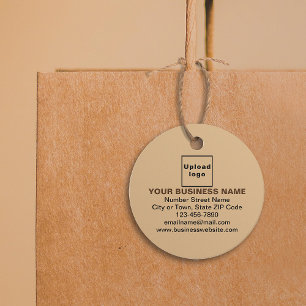Business Brand on Light Brown Circle Tag