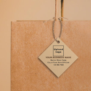 Business Brand on Light Brown Diamond Shape Tag