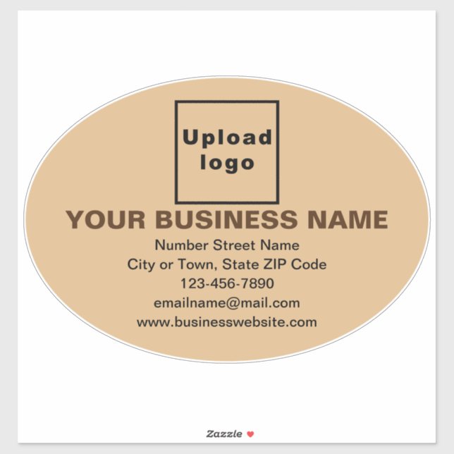 Business Brand on Light Brown Large Oval Vinyl (Sheet)