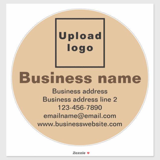 Business Brand on Light Brown Large Round Vinyl (Sheet)