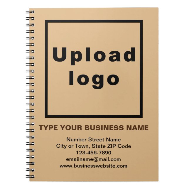 Business Brand on Light Brown Notebook (Front)