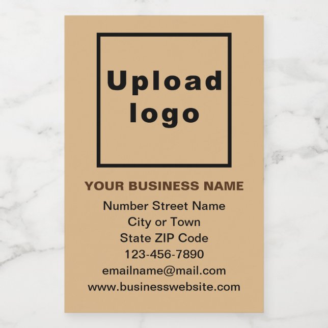 Business Brand on Light Brown Portrait Format Food Label (Single Label)