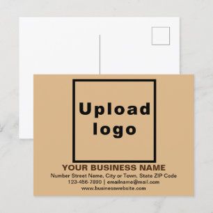 Business Brand on Light Brown Postcard