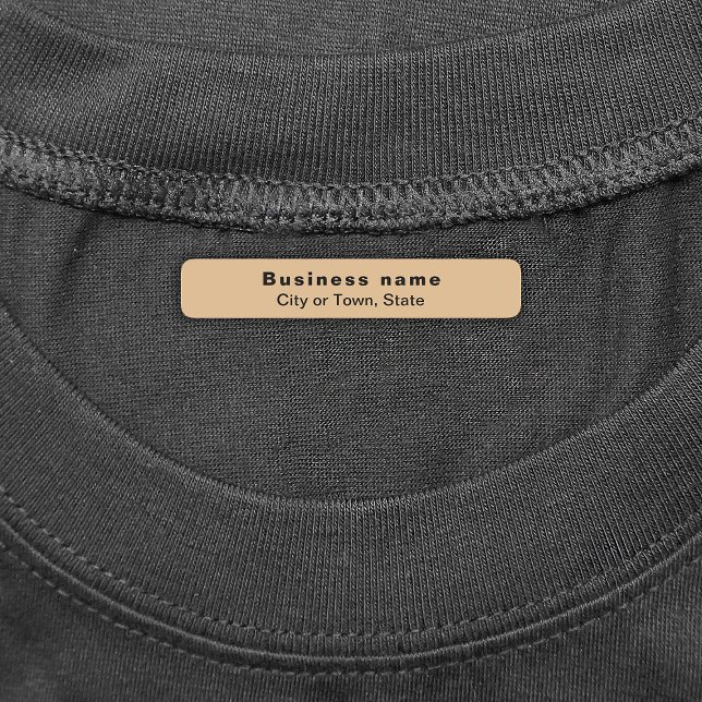 Business Brand on Light Brown Rectangle Iron On (Light brown rectangle iron on label with your business brand)