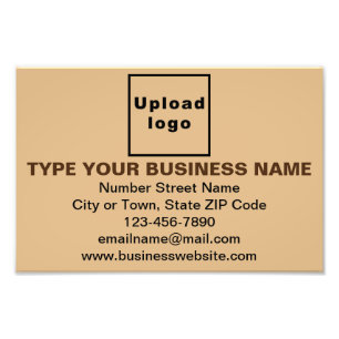 Business Brand on Light Brown Rectangle Photo Print