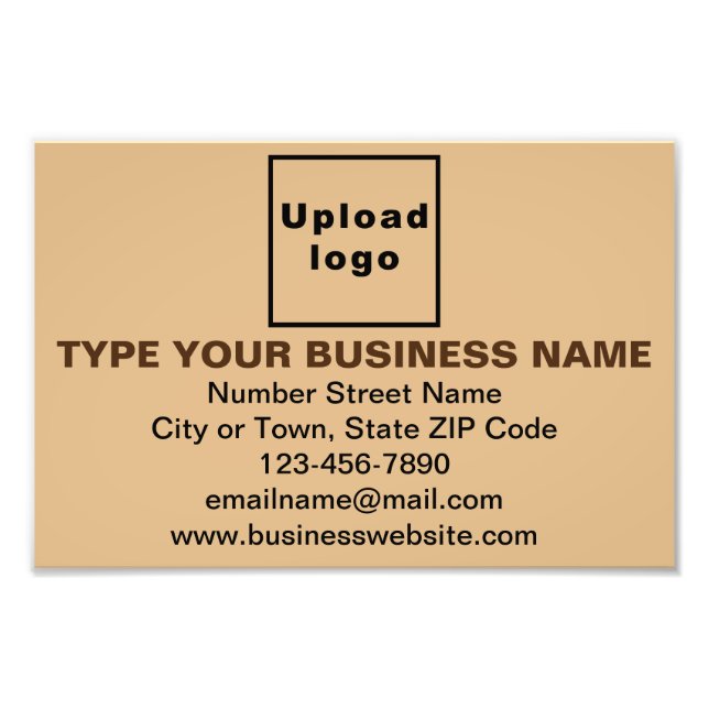 Business Brand on Light Brown Rectangle Photo Print (Front)