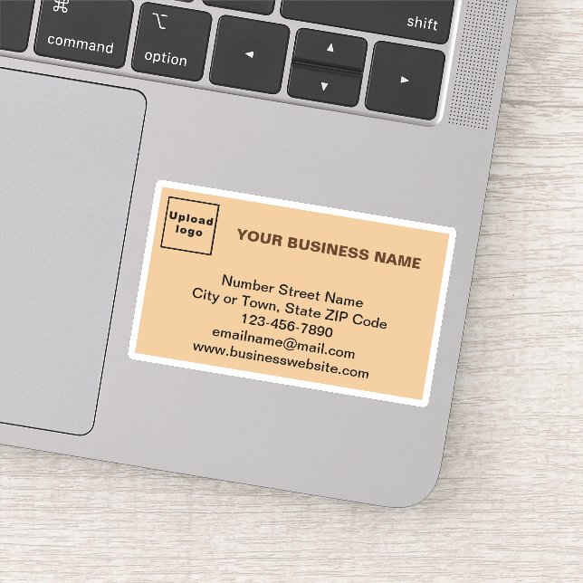 Business Brand on Light Brown Rectangle Vinyl (Detail)