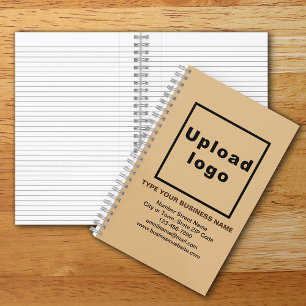 Business Brand on Light Brown Spiral Notebook