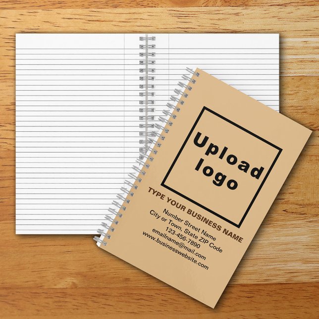 Business Brand on Light Brown Spiral Notebook (Your business brand on light brown spiral notebook. Notebook to build brand name awareness.)