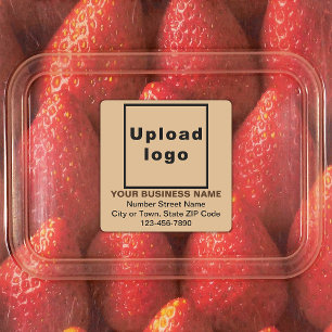 Business Brand on Light Brown Square Adhesive