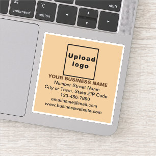 Business Brand on Light Brown Square Vinyl Sticker