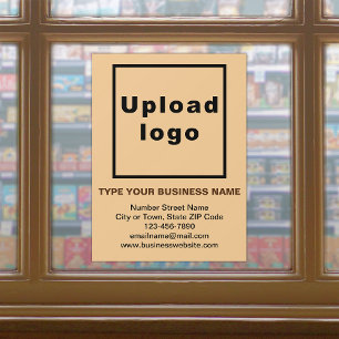 Business Brand on Light Brown Window Cling