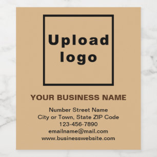 Business Brand on Light Brown Wine Bottle Label