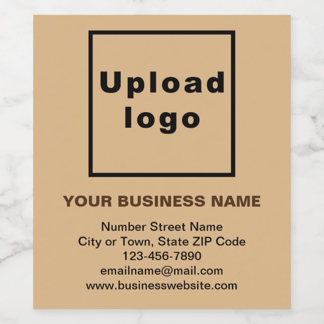 Business Brand on Light Brown Wine Bottle Label (Single Label)