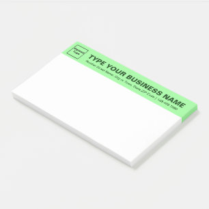 Business Brand on Light Green Heading of Large Post-it Notes