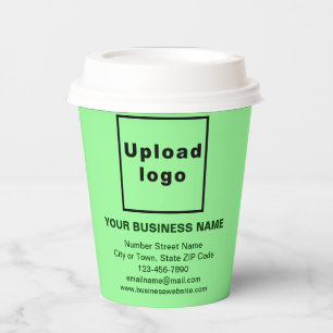 Business Brand on Light Green Paper Cup
