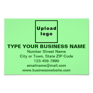 Business Brand on Light Green Rectangle Photo Print