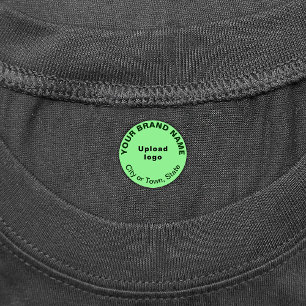 Business Brand on Light Green Round Clothing Label