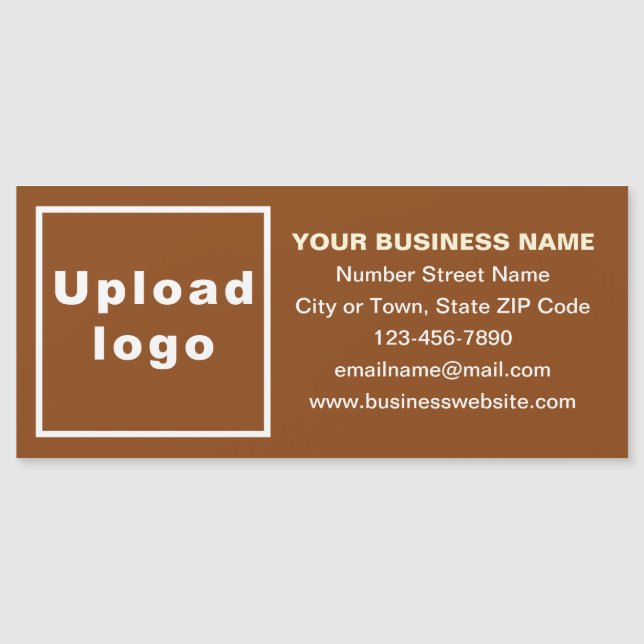 Business Brand on Long Brown Magnetic Card (Front)