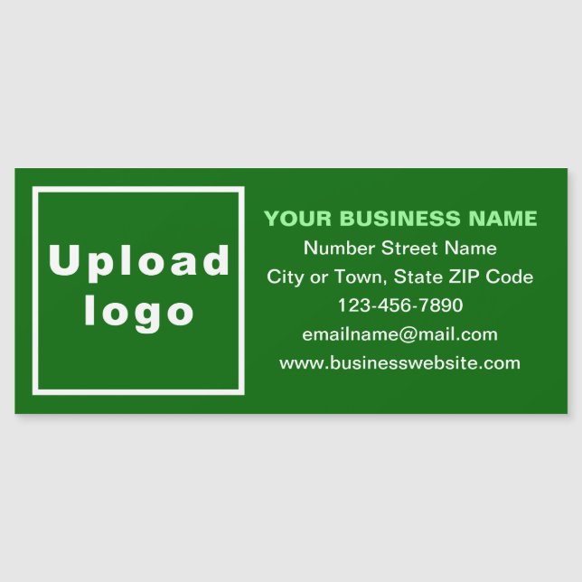 Business Brand on Long Green Magnetic Card (Front)