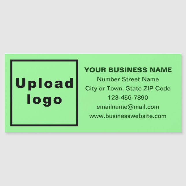 Business Brand on Long Light Green Magnetic Card (Front)