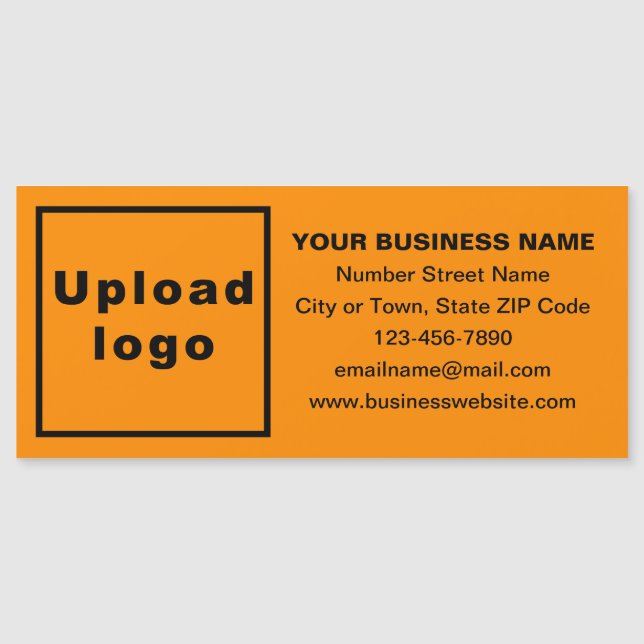 Business Brand on Long Orange Colour Magnetic Card (Front)
