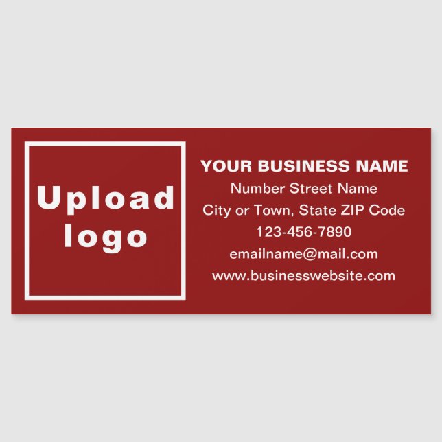 Business Brand on Long Red Magnetic Card (Front)