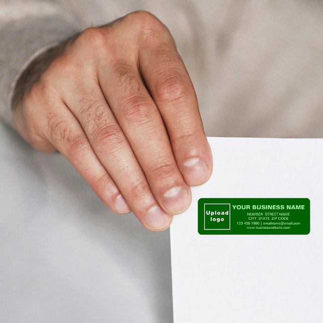 Business Brand on Monochrome Green Return Address (Monochrome green return address label with your business brand)
