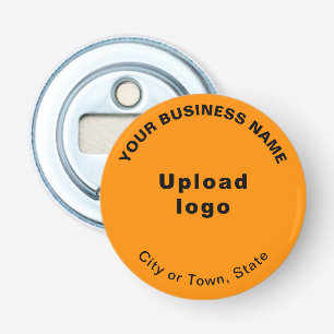 Business Brand on Orange Color Small Round Bottle Opener