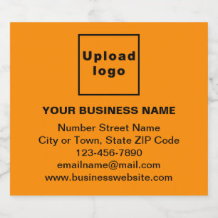 Business Brand on Orange Colour Liquor Bottle Labe Label