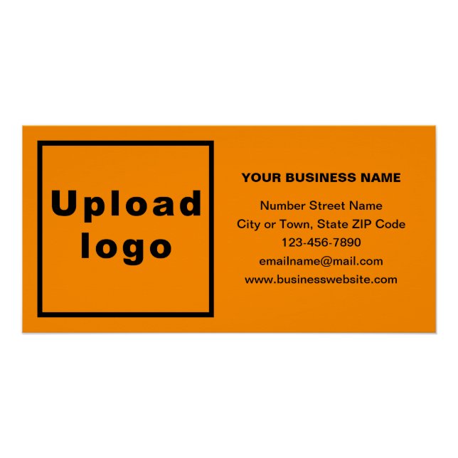 Business Brand on Orange Colour Rectangle Glossy Poster (Front)
