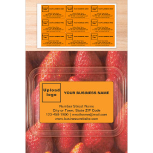 Business Brand on Orange Colour Rectangle Label