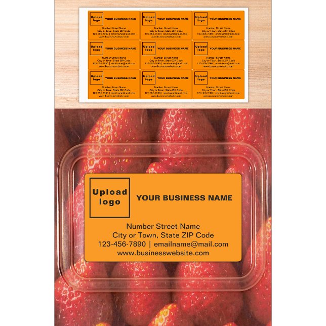 Business Brand on Orange Colour Rectangle Label (Creator Uploaded)