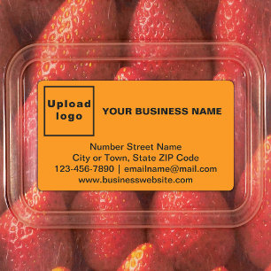 Business Brand on Orange Colour Rectangle Label